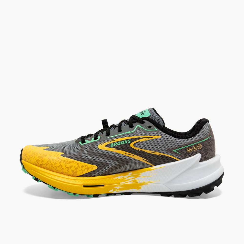 Chaussure Trail Running Brooks Catamount 3 Speed Citron Vert Olive Homme | NKD-1982486